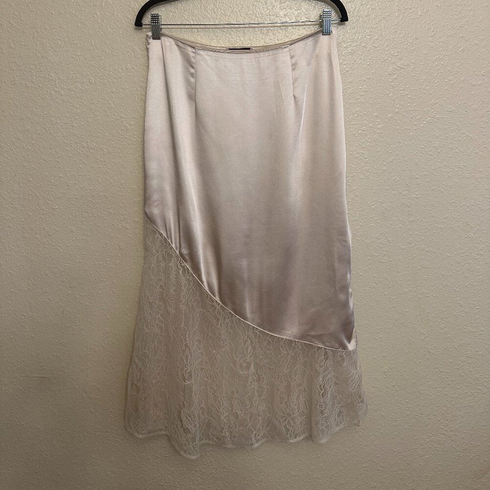 Asymmetrical Lace + Silk Skirt